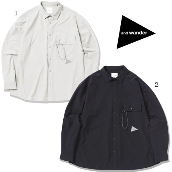 and wander アンドワンダー ライトダブルクロスシャツ 5743283071 ナイロンシャツ