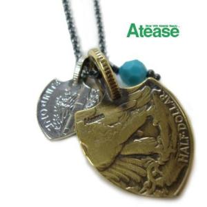 Atease アティース  盾型コインネックレス CREST02