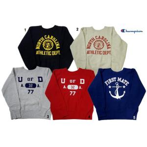 Champion チャンピオン 青タグ リバースウィーブ プリント スウェット 5カラー