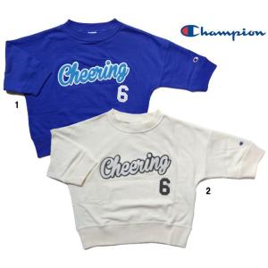 チャンピオン WOMEN クルーネック スウェット シャツ 5分袖 アップリケ CW-F006 レデ...