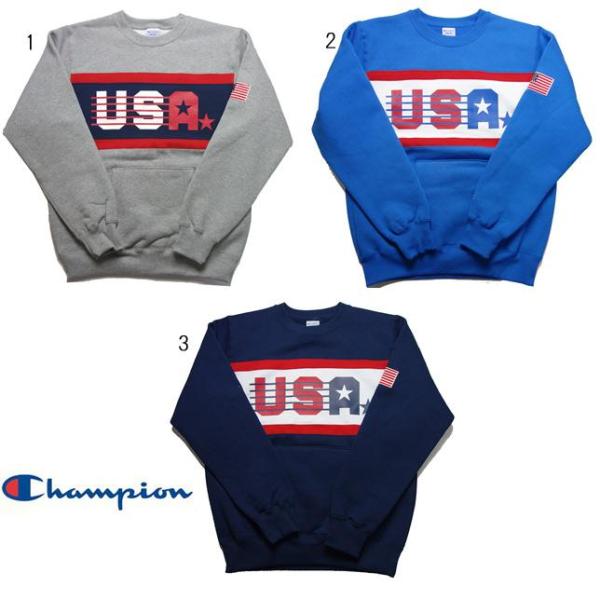 チャンピオン クルーネック スウェット シャツ USAロゴ C3-G026