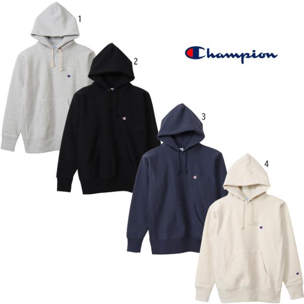 チャンピオン リバースウィーブフーデッドスウェットシャツ C3-Y133 ワンポイント スウェット ...