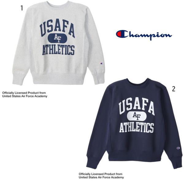 チャンピオン リバースウィーブクルーネックスウェットシャツ C3-Y013 USAFA ロゴプリント...