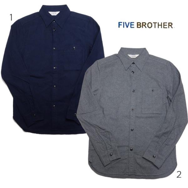 ファイブブラザー メンズ ライトフランネルワークシャツ 無地 日本製 FIVE BROTHER ネル...