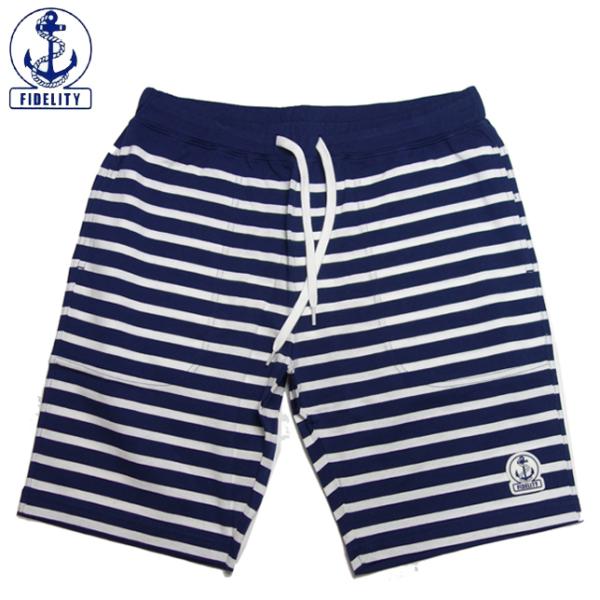 フィデリティ ボーダーショーツ 紺×白 ネイビー FIDELITY ハーフパンツ ショートパンツ