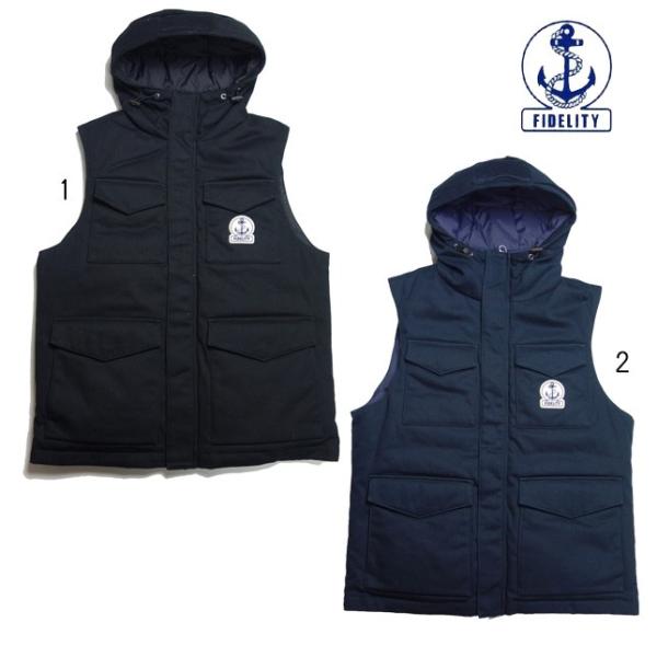 FIDELITY フィデリティ コットンツイル フードダウンベスト VCS119