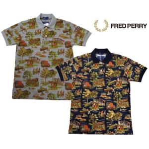 FRED PERRY フレッドペリー ポロシャツ 半袖 メンズ 総柄 プリント ポロシャツ F140...