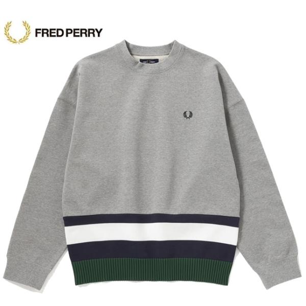 フレッドペリー メンズ ニットパネリングスウェットシャツ F1890 ドッキングスウェット FRED...