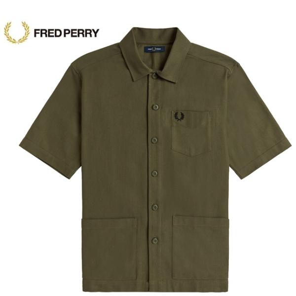 フレッドペリー メンズ 半袖 シャツ M3641 シャツジャケット ポケット FREDPERRY P...