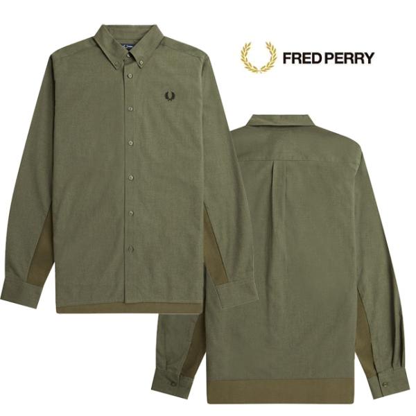 フレッドペリー コントラストパネルシャツ FRED PERRY M6624 Contrast Pan...