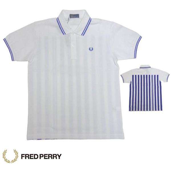 FRED PERRY フレッドペリー バックプリント ポロシャツ F1534 ホワイト×ロイヤル