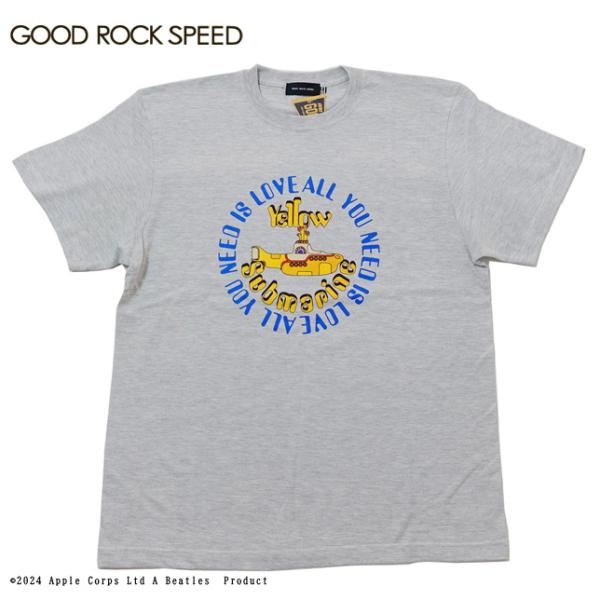 GOOD ROCK SPEED グッドロックスピード プリントTシャツ ビートルズ 半袖  イエロー...