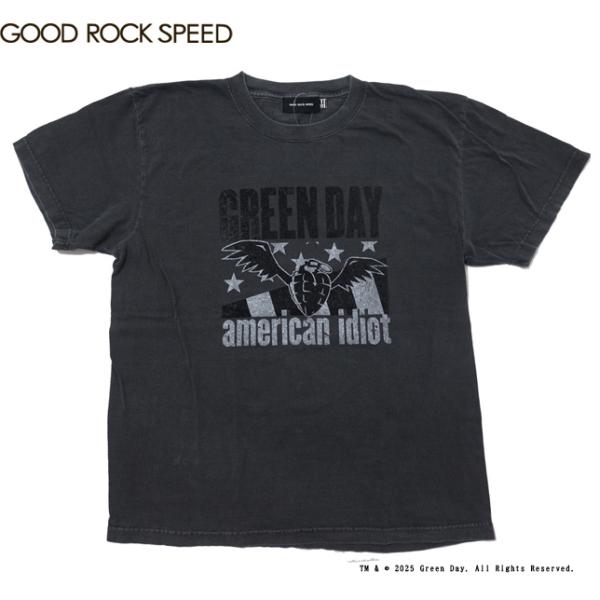 グッドロックスピード Tシャツ 半袖  グリーンデイ チャコール ウイング手榴弾プリント ロックTシ...