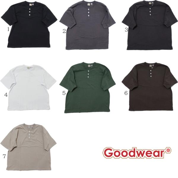 グッドウェア Tシャツ 半袖 メンズ USAコットン ヘンリーネック SUPER BIG 無地 綿 ...
