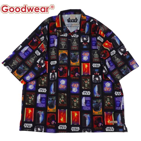 グッドウェア メンズ スターウォーズ 総柄 オープンカラーシャツ Goodwear STAR WAR...