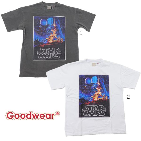 グッドウェア Tシャツ 半袖 メンズ スターウォーズ 製品染めプリント Goodwear STAR ...