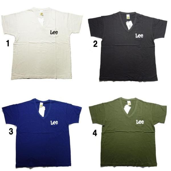 Lee Vネック ポケット ロゴ Tシャツ メンズ