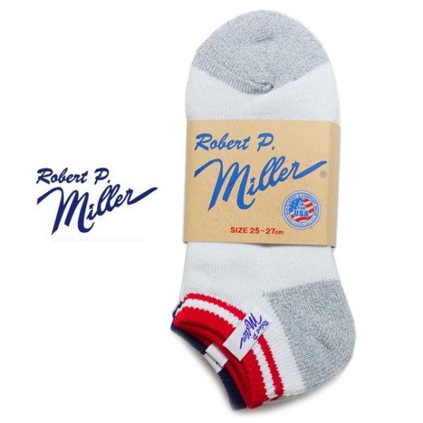 MILLER ミラー アンクル スニーカー ソックス 綿混 ソックス 3P メンズ 靴下 ライン R...
