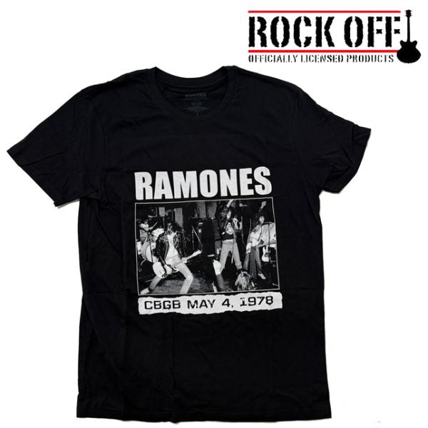 ロックオフ Tシャツ 半袖 ラモーンズ 黒 ROCK OFF RAMONES CBGB 1978 ブ...