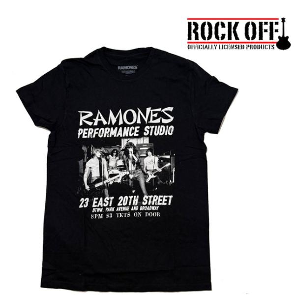 ロックオフ Tシャツ 半袖 ラモーンズ イーストビレッジ 黒 ROCK OFF RAMONES EA...