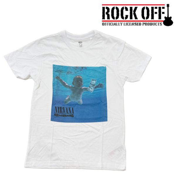 ロックオフ Tシャツ 半袖 ニルヴァーナ ベビー 白 ROCK OFF NIRVANA NEVERM...