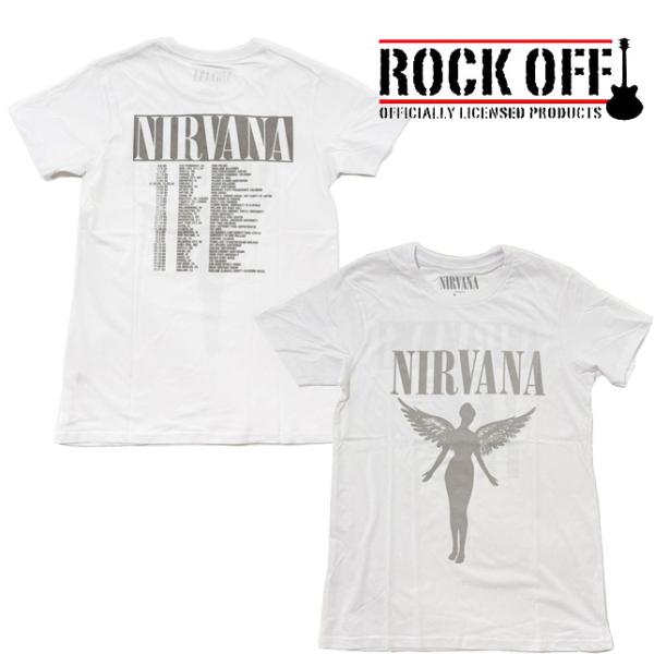 ロックオフ Tシャツ 半袖 ニルヴァーナ ツアー Tシャツ 白 ROCK OFF NIRVANA I...