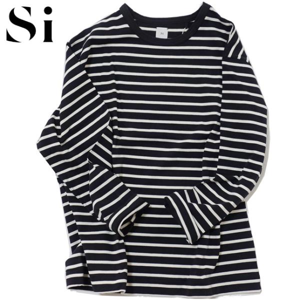 Si エスアイ ロングスリーブ ボーダー Tシャツ 長袖 クルーネック