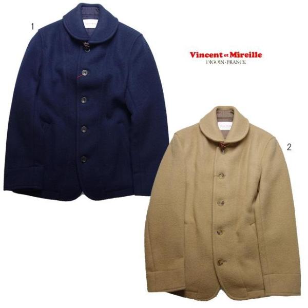 VINCENT ET MIREILLE ヴァンソン エ ミレイユ ラウンドカラー シングルジャケット...