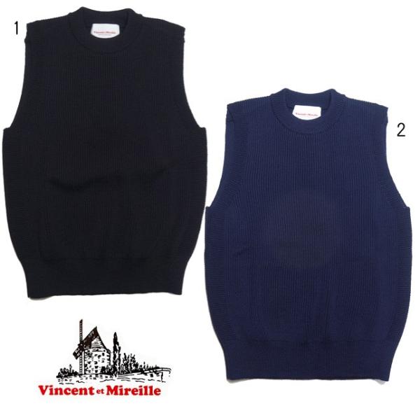 VINCENT ET MIREILLE  ヴァンソン エ ミレイユ CREW VEST 8GG AZ...