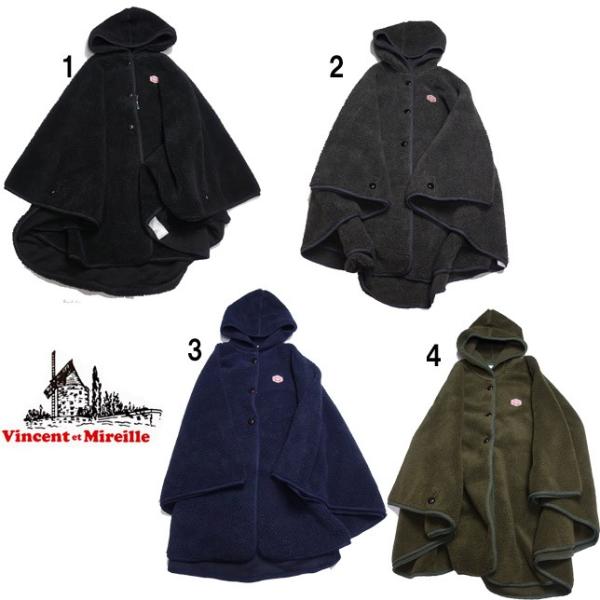 ヴァンソン エ ミレイユ VINCENT ET MIREILLE ボアポンチョ マント レディース ...