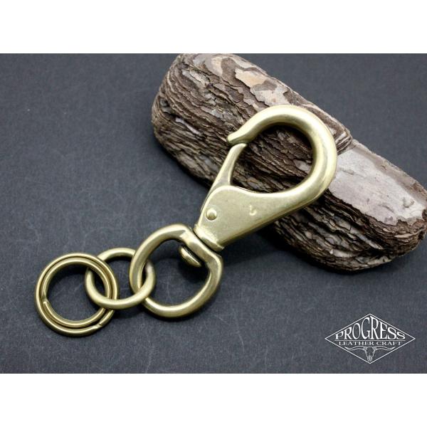 真鍮 ブラス ヨットナスカン キーホルダー 大小キーリング付き ナスカン