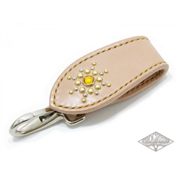 Studs ベルトキーホルダー TypeA 栃木レザー サドルレザー 3種類 ナスカン ハンドメイド