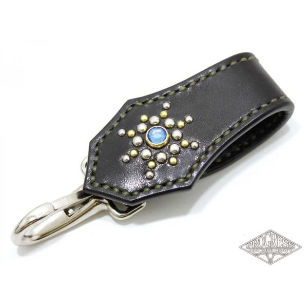 Studs ベルトキーホルダー TypeC 栃木レザー サドルレザー 3種類 ナスカン ハンドメイド