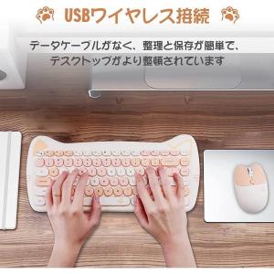 可愛い猫 2.4G USBワイヤレスキーボード...の詳細画像1