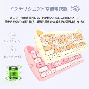 可愛い猫 2.4G USBワイヤレスキーボード...の詳細画像5
