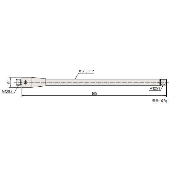 ミツトヨ 06ABN854 スタイラス 取付部ネジ径:M4 MS4-M3EXT100C
