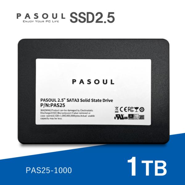 新品 PASOUL 1TB 2.5インチ SATA3 6GB/sに準拠 3D NAND 最大読取り5...