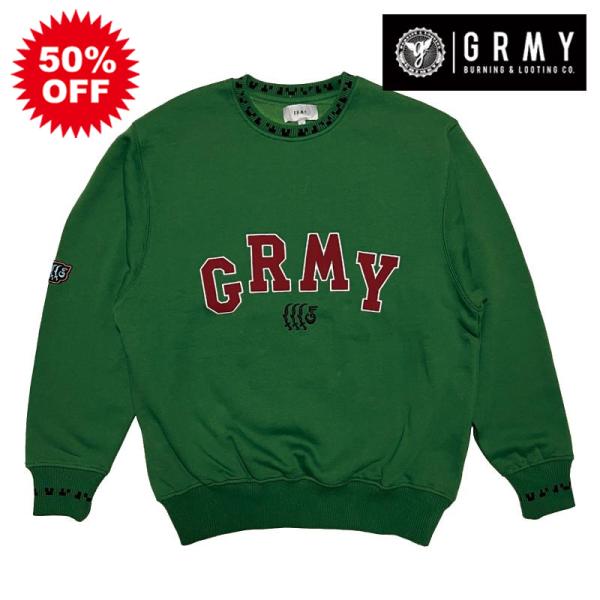 50%OFF GRIMEY グライミー CREW SWEAT クルースウェット GREEN グリーン...