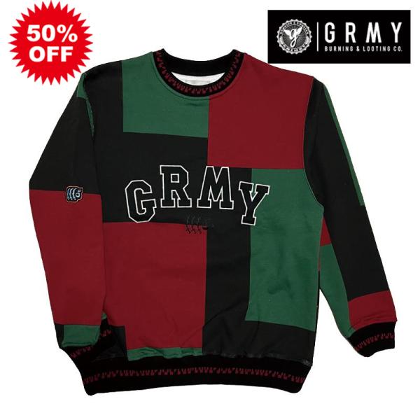 50%OFF GRIMEY グライミー CREW SWEAT クルースウェット RED レッド L