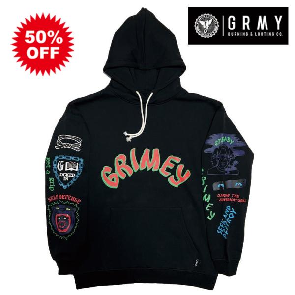 50%OFF GRIMEY グライミー HOODIE　パーカー　BLACK ブラック L