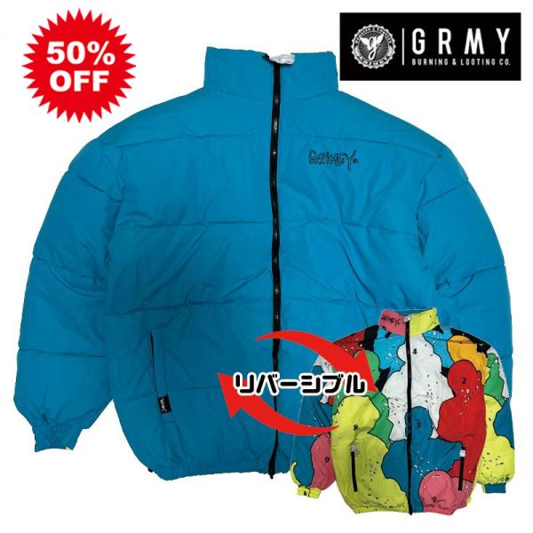 50%OFF GRIMEY グライミー REVERSIBLE PUFF JAKET BLUE ブルー...