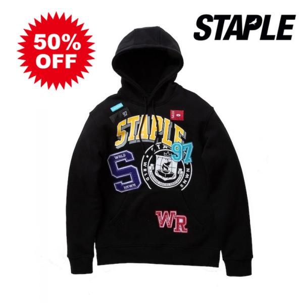 50%OFF STAPLE West 4TH Hoodie　ステイプル　パーカー BLACK ブラッ...