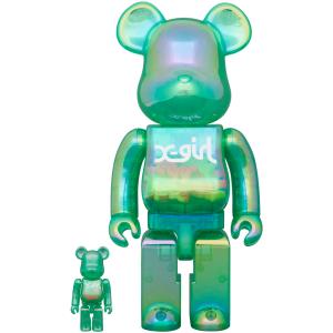 BE@RBRICK X-girl CLEAR GREEN Ver. 100％ & 400％の商品画像