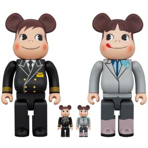 ＜ANAオリジナル＞BE@RBRICK for ANA CAPTAIN ポコちゃん & CA10代目 ペコちゃん 100％ & 400％ 4体セット｜project1-6