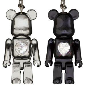 BE@RBRICK クリスタルハート メタルチャーム クロームメッキモデル/グロスブラックモデルの商品画像