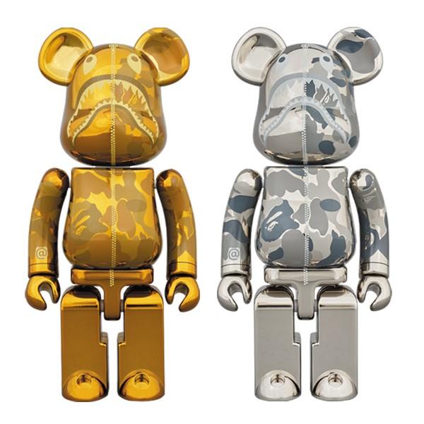 超合金 BAPE(R) CAMO SHARK BE@RBRICK GOLD／SILVER