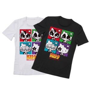 KISS × HELLO KITTYシリーズ Tシャツ スクエア（レディース）