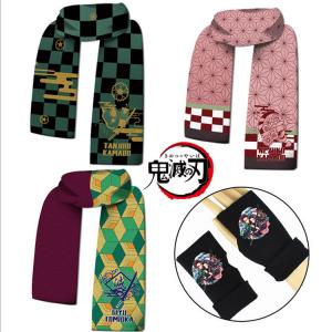 鬼退治 アニメプリント 新作 マフラー 手袋 子供用  2点セット　可愛い