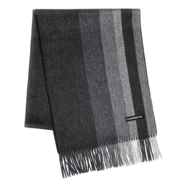 Cashmee 034 OUTLET カシミヤ 100％ グラデーションボーダー リバーシブル マフ...