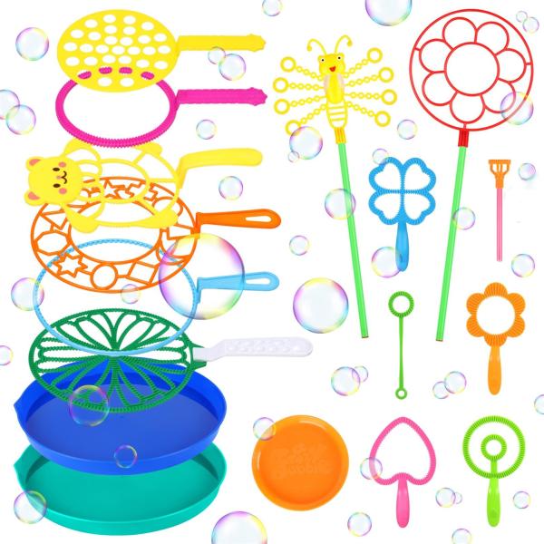 シャボン玉 大きい シャボン玉スティックおもちゃ Bacolos 17ピース 巨大しゃぼん玉 子供 ...